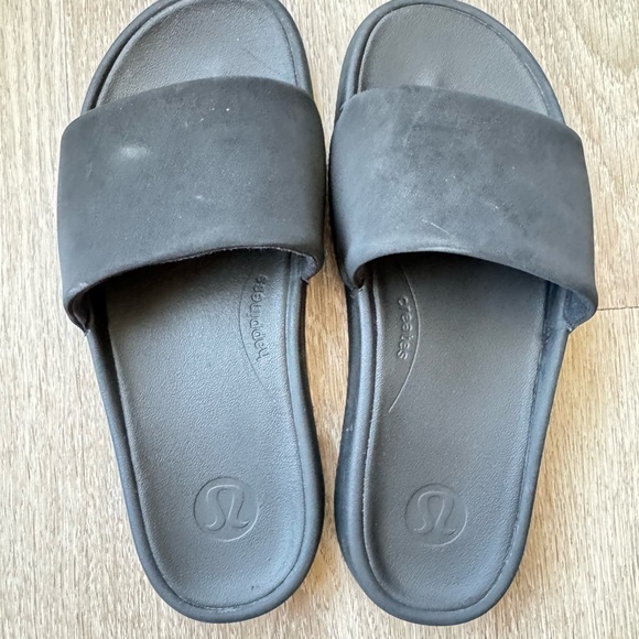 Lululemon Black Slide Sandals - Picture 1 of 9